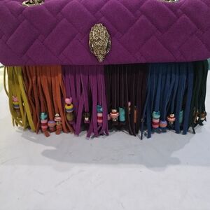 New Kurt Geiger Multicolor Fringe Satchel